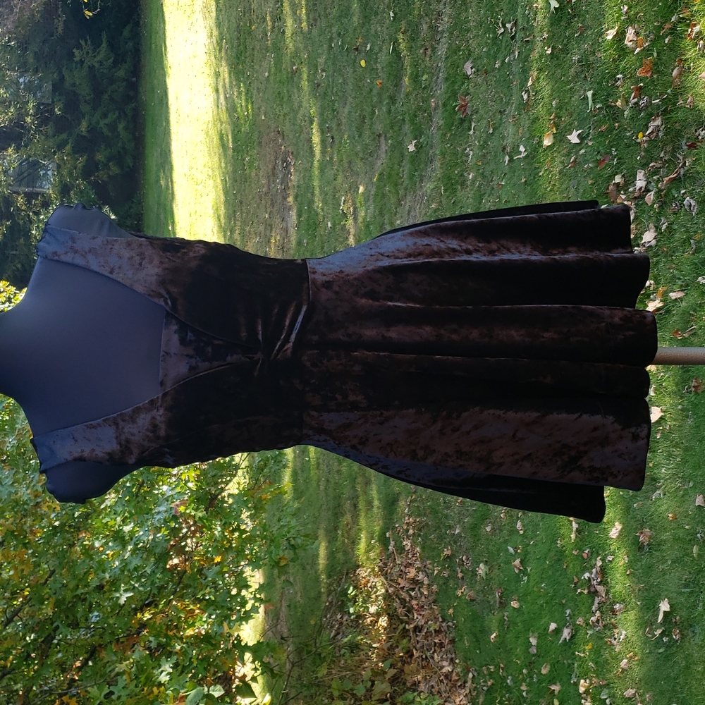 Lulu's Black Velvet Backless Dress
